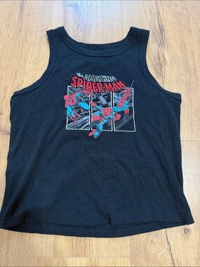 Marvel Black Tank Top with Red & Blue Spider-Man Graphic